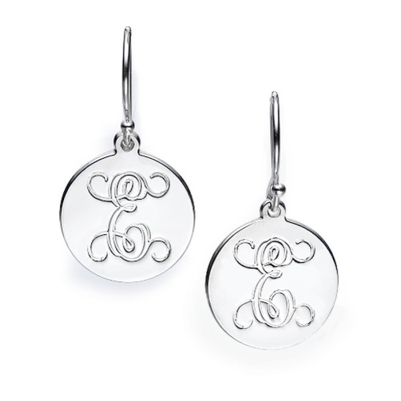 Sterling Silver Personalised Initial Earrings Sterling silver personalised initial earrings