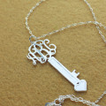 Sterling silver script monogram necklace