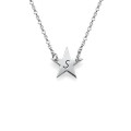 Sterling silver star initial necklace with Rollo chain