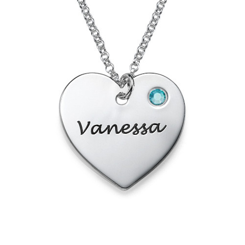 Swarovski Heart Necklace with Engraving Swarovski heart necklace with personalised engraving
