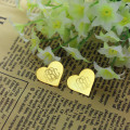 Heart Monogram Stud Earrings Personalised heart monogram stud earrings product view