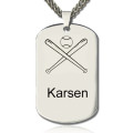 Personalised Baseball Dog Tag Name Necklace Personalised baseball dog tag name necklace