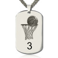 Basketball Dog Tag Name Necklace Basketball dog tag name necklace