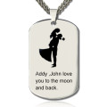 Personalised couple love dog tag name necklace