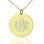 18ct Gold Plated Vine Font Disc Engraved Monogram Necklace