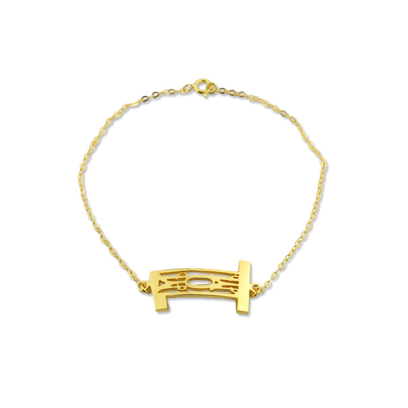 Personalised three-initial monogram bracelet