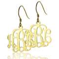 18ct Gold Personalised Monogram Earring Personalised 18ct gold circular monogram initial earring