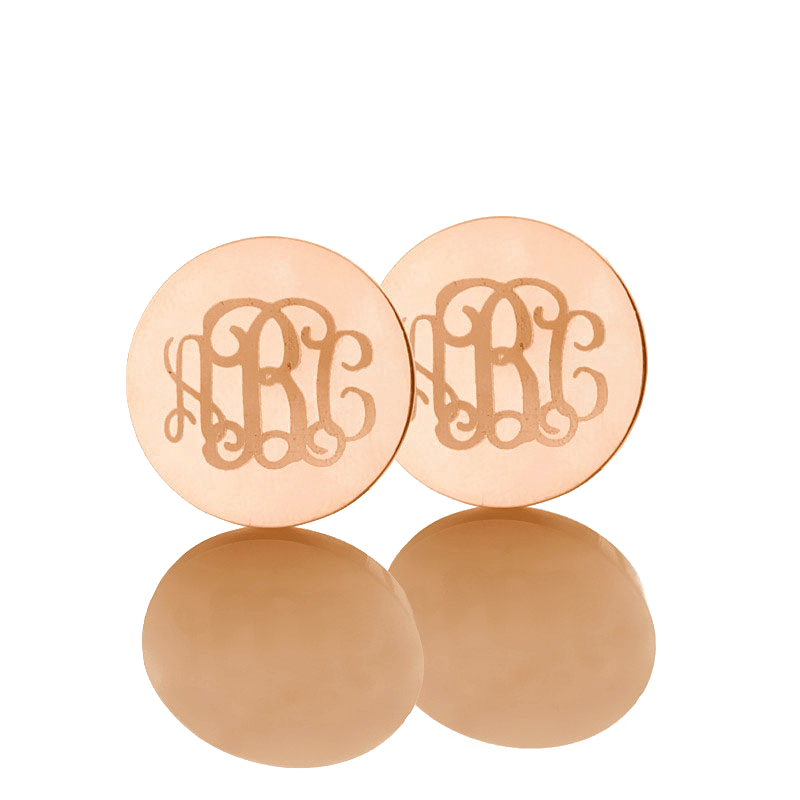 Circle Monogram 3 Initial Earrings Circle monogram earrings personalised with three initials