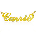 Personalised Carrie name necklace in 18ct solid gold