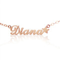 18ct rose gold plated Carrie-style personalised name necklace with a star