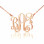 Personalised Initial Monogram Necklace 18ct Solid Rose Gold With Heart