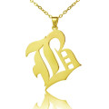 Old English style single initial necklace