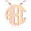 Solid Rose Gold Initial Block Monogram Pendant Necklace