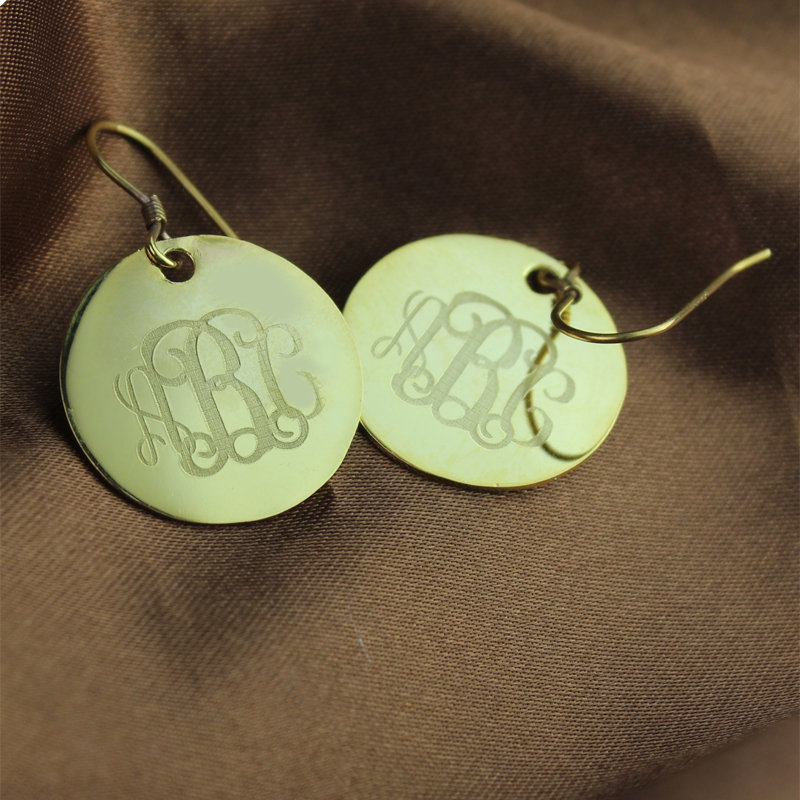 Circle Signet Monogram Earring Circle signet monogram earring view