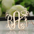Personalised initial monogram Love necklace in solid rose gold
