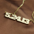 Personalised solid gold number necklace
