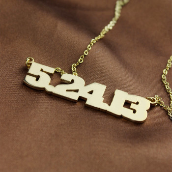 Personial Solid Gold Number Necklace Personial Solid Gold Number Necklace