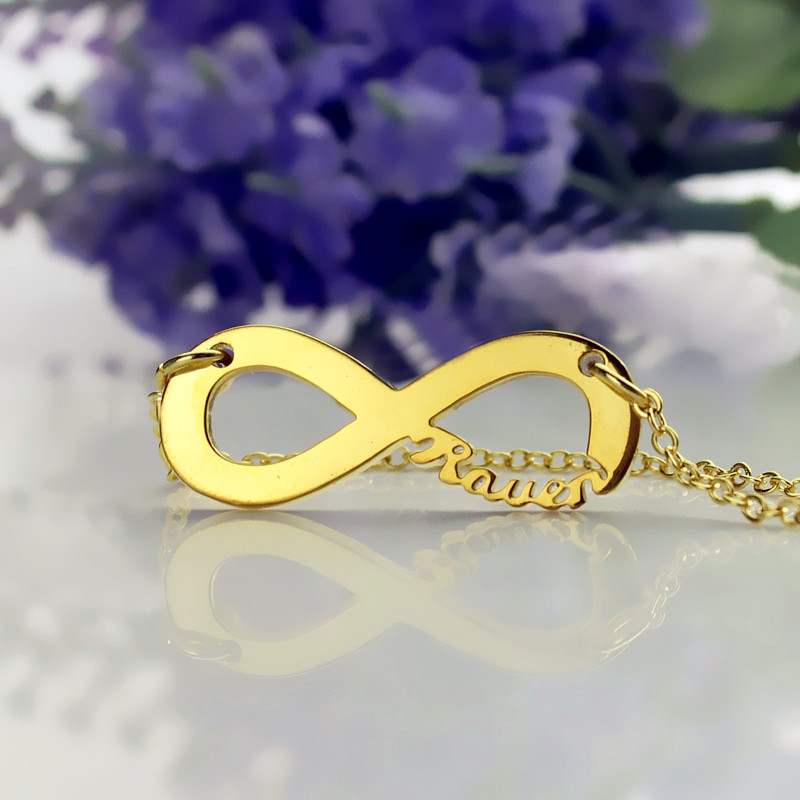 Solid Gold Infinity Name Necklace 18ct solid gold infinity name necklace product image