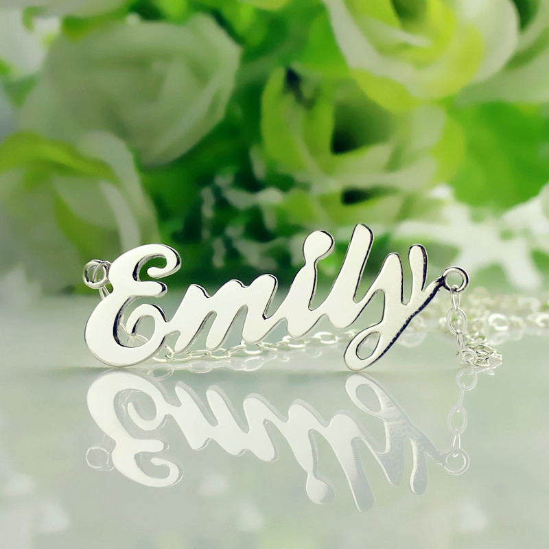 Cursive Script Name Necklace Cursive script personalised name necklace