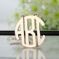 Rose Gold Block Initial Monogram Necklace Solid rose gold Block initial monogram pendant necklace