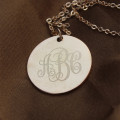 Rose Gold Engraved Monogram Necklace Solid rose gold engraved monogram necklace product view