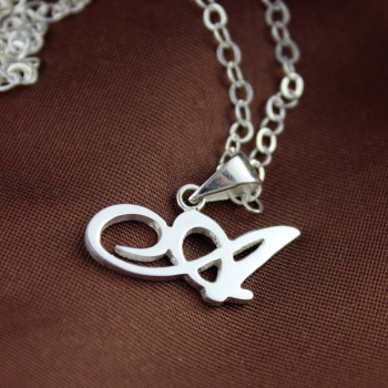 Personalised Madonna Style Initial Necklace Solid White Gold Personalised Madonna Style Initial Necklace Solid White Gold