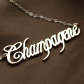Solid Rose Gold Champagne Font Name Necklace Solid rose gold personalised Champagne font name necklace product image