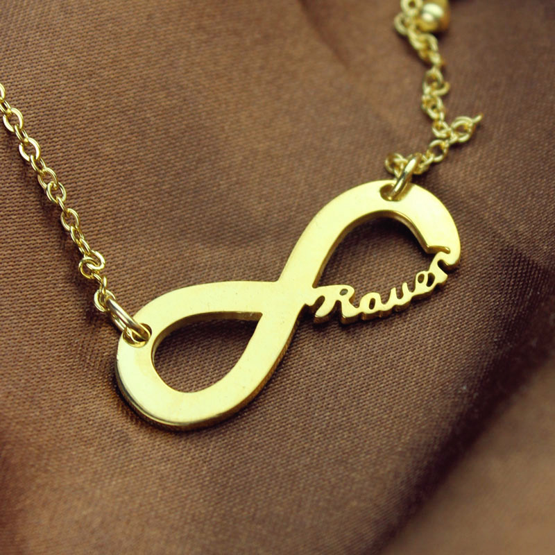 Personalised Infinity Name Necklace Personalised 18ct solid gold infinity name necklace