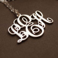 Personalised Vine Font Initial Monogram Necklace Personalised vine font initial monogram necklace with an open frameless pendant