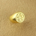 Custom block monogram signet ring product view