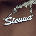 Solid white gold Sienna style name necklace product image