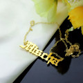 Old English-style personalised name necklace detail