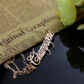Solid Rose Gold Champagne Font Name Necklace Solid rose gold personalised Champagne font name necklace product image