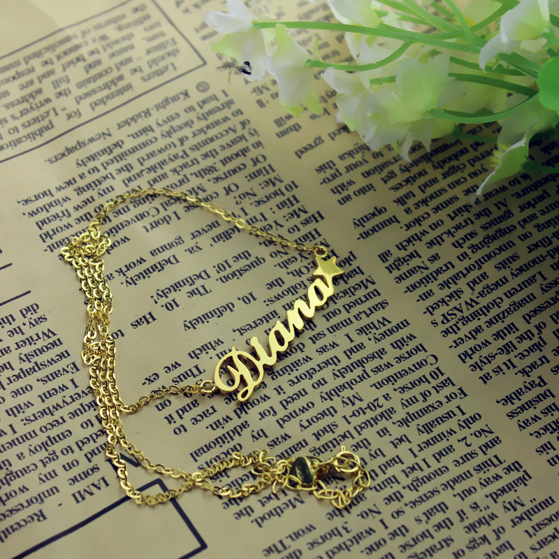 Carrie Style Personalised Name Necklace with Star Personalised Carrie style name necklace with a star