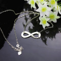 Personalised 18ct solid white gold infinity name necklace