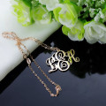 Personalised Vine Font Initial Monogram Necklace Personalised vine font initial monogram necklace with an open frameless pendant