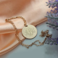Rose Gold Engraved Monogram Necklace Solid rose gold engraved monogram necklace product view