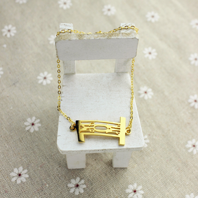 Personalised three-initial monogram bracelet alternate view
