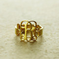 Solid Gold Three Initial Monogram Ring Personalised solid gold three-initial monogram ring