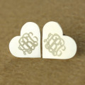 Personalised Heart Monogram Stud Earrings Personalised heart monogram stud earrings