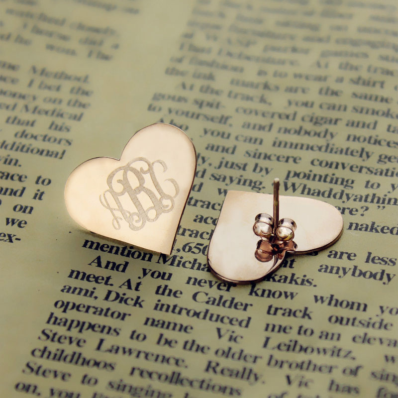 Personalised Heart Monogram Earrings Personalised heart monogram earrings product image