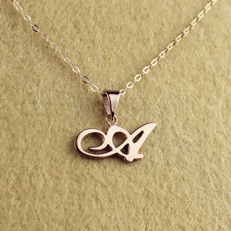 Personalised Madonna Style Initial Necklace in Rose Gold Personalised Madonna-style rose gold initial necklace