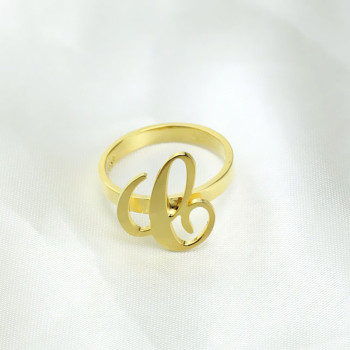 Personalised Carrie Initial Letter Ring 18ct Gold Plated Personalised Carrie Initial Letter Ring 18ct Gold Plated