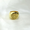 Custom block monogram signet ring product view