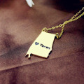 Personalised USA state map necklace