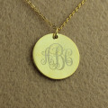 Vine font engraved monogram necklace gallery image