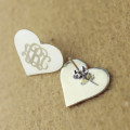 Heart Monogram Stud Earrings Detail Heart monogram stud earrings detail