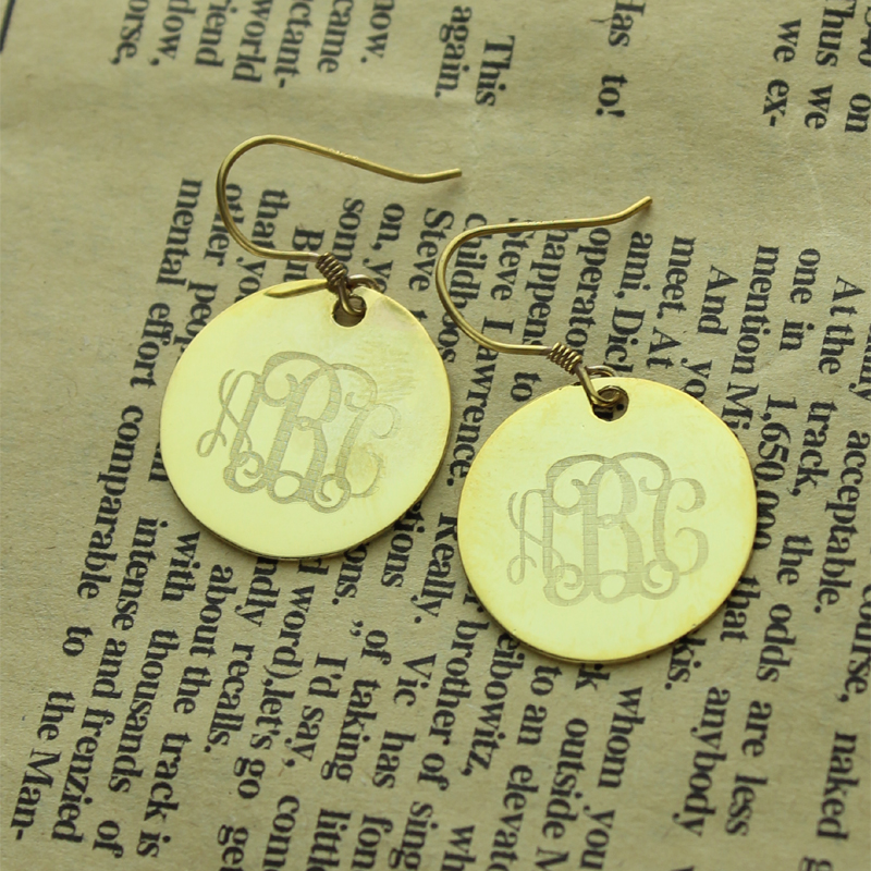Personalised Circle Signet Earring Personalised circle signet earring view