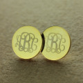 Personalised circle monogram earrings product view