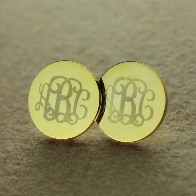 Personalised circle monogram earrings product view
